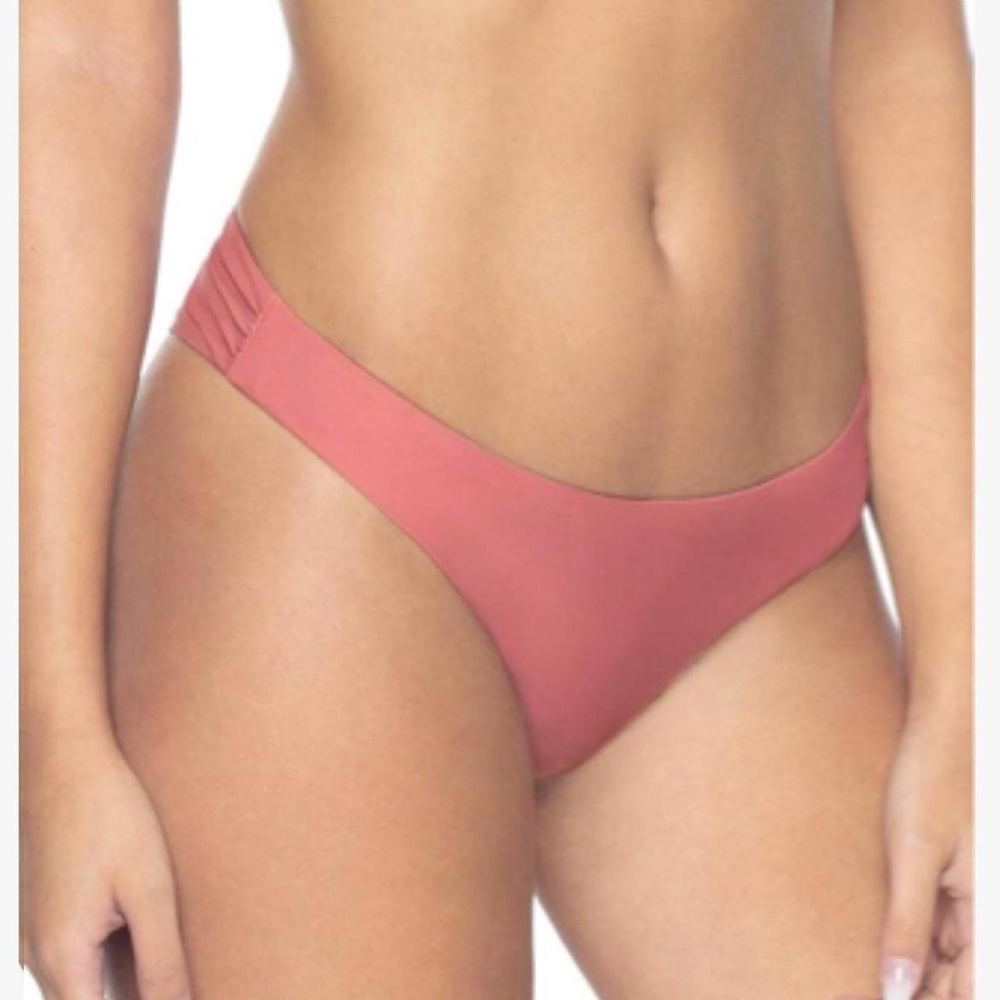 NWT PilyQ PQ Basic Ruched Bikini Bottom Sz S
